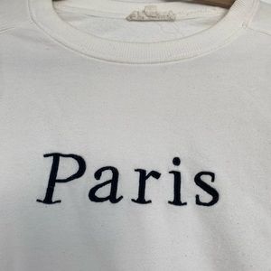 LA Hearts Paris Embroidered Crew Neck